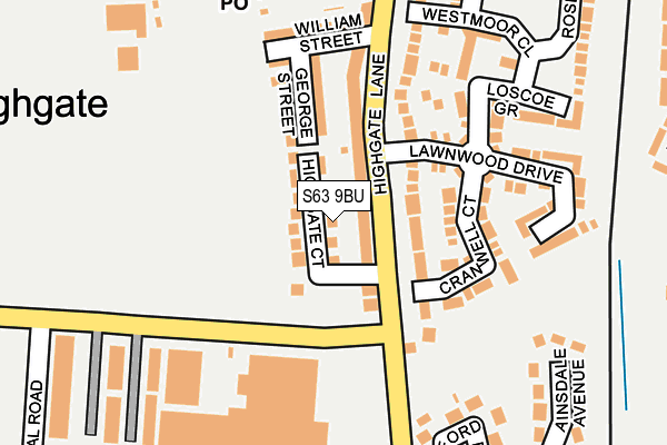 S63 9BU map - OS OpenMap – Local (Ordnance Survey)