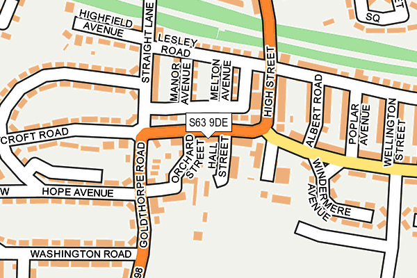 S63 9DE map - OS OpenMap – Local (Ordnance Survey)