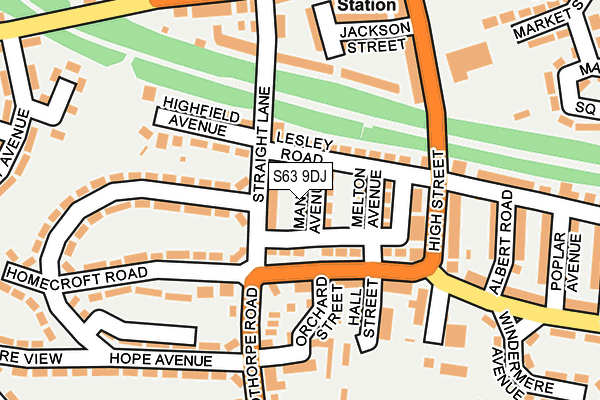 S63 9DJ map - OS OpenMap – Local (Ordnance Survey)