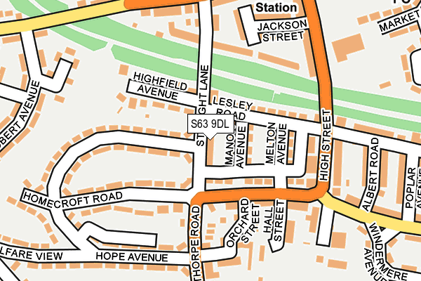 S63 9DL map - OS OpenMap – Local (Ordnance Survey)