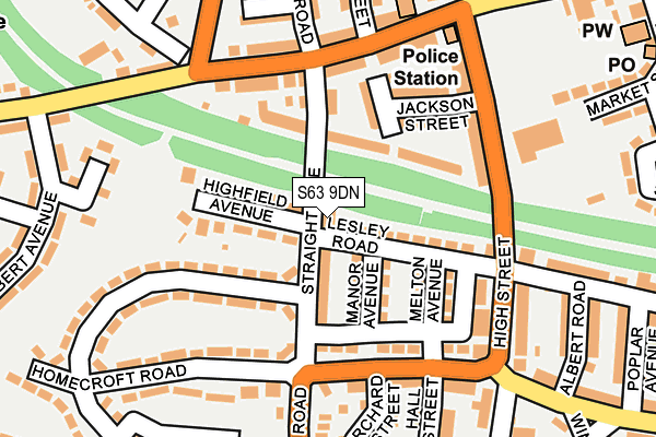 S63 9DN map - OS OpenMap – Local (Ordnance Survey)