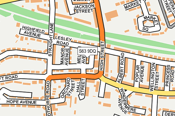 S63 9DQ map - OS OpenMap – Local (Ordnance Survey)