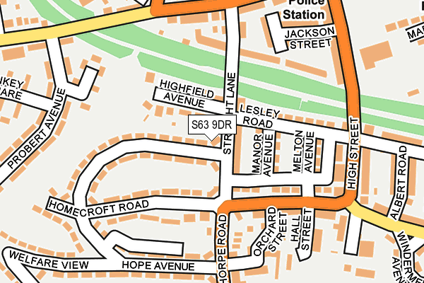 S63 9DR map - OS OpenMap – Local (Ordnance Survey)