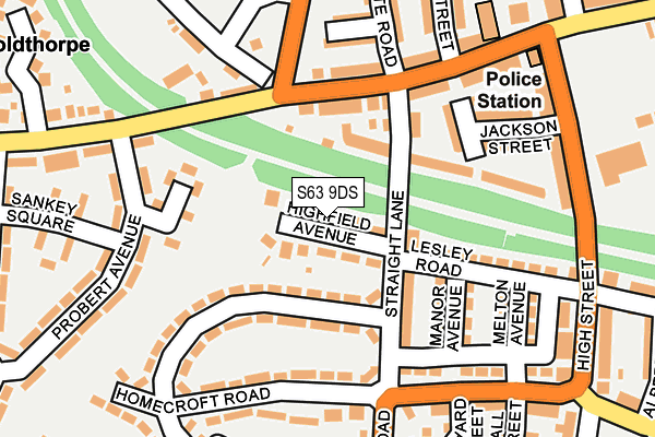 S63 9DS map - OS OpenMap – Local (Ordnance Survey)