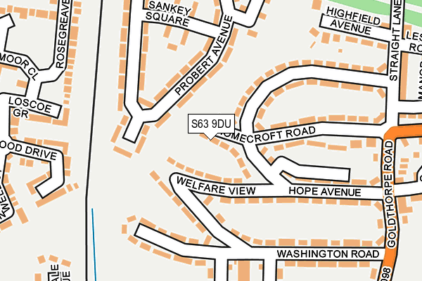 S63 9DU map - OS OpenMap – Local (Ordnance Survey)