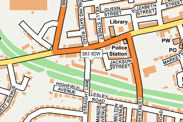 S63 9DW map - OS OpenMap – Local (Ordnance Survey)