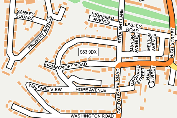 S63 9DX map - OS OpenMap – Local (Ordnance Survey)