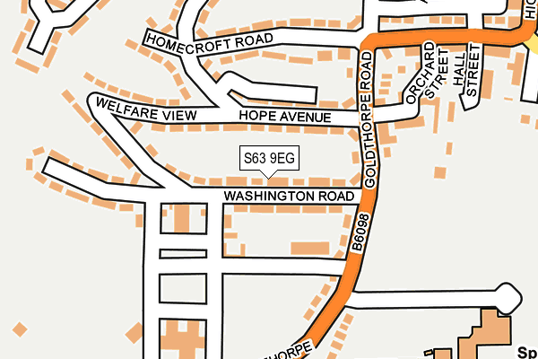 S63 9EG map - OS OpenMap – Local (Ordnance Survey)