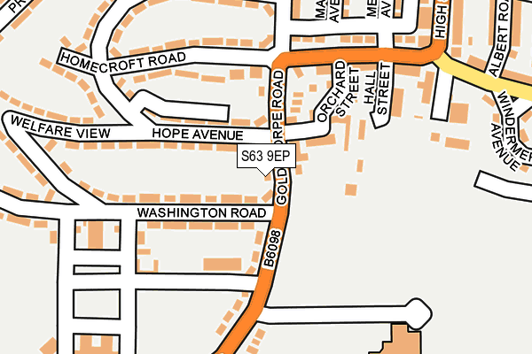 S63 9EP map - OS OpenMap – Local (Ordnance Survey)