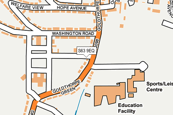 S63 9EQ map - OS OpenMap – Local (Ordnance Survey)