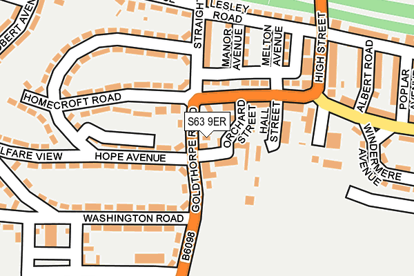 S63 9ER map - OS OpenMap – Local (Ordnance Survey)