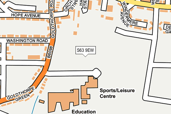 S63 9EW map - OS OpenMap – Local (Ordnance Survey)