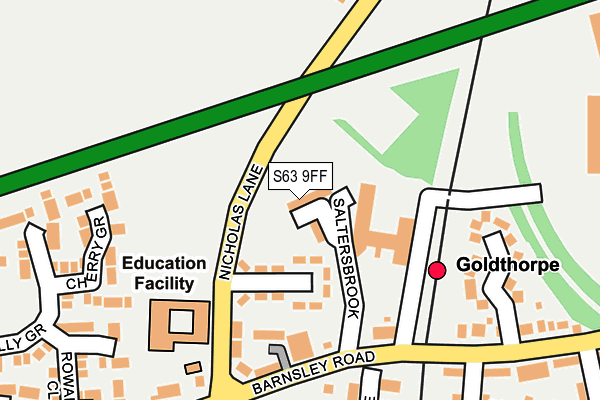 S63 9FF map - OS OpenMap – Local (Ordnance Survey)