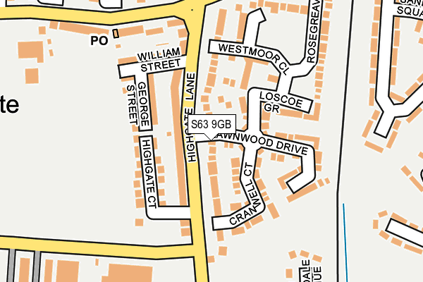 S63 9GB map - OS OpenMap – Local (Ordnance Survey)