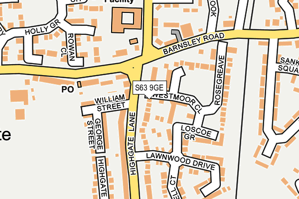 S63 9GE map - OS OpenMap – Local (Ordnance Survey)