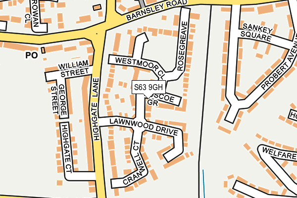 S63 9GH map - OS OpenMap – Local (Ordnance Survey)