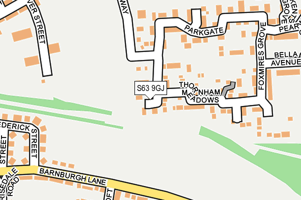 S63 9GJ map - OS OpenMap – Local (Ordnance Survey)