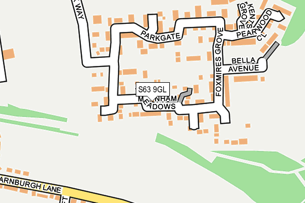 S63 9GL map - OS OpenMap – Local (Ordnance Survey)