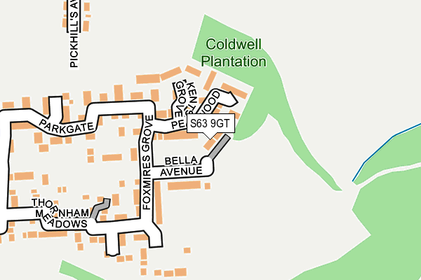 S63 9GT map - OS OpenMap – Local (Ordnance Survey)