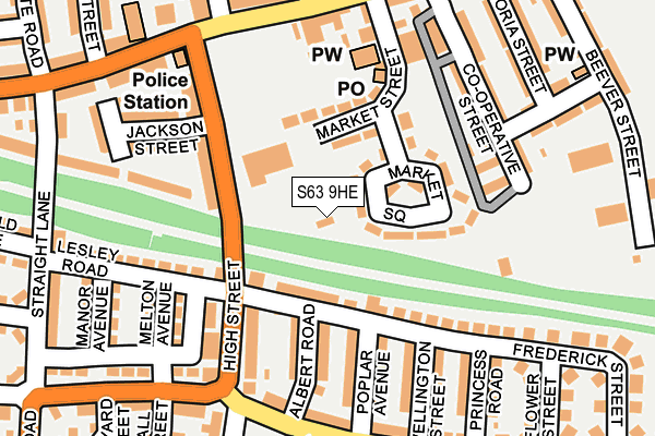 S63 9HE map - OS OpenMap – Local (Ordnance Survey)