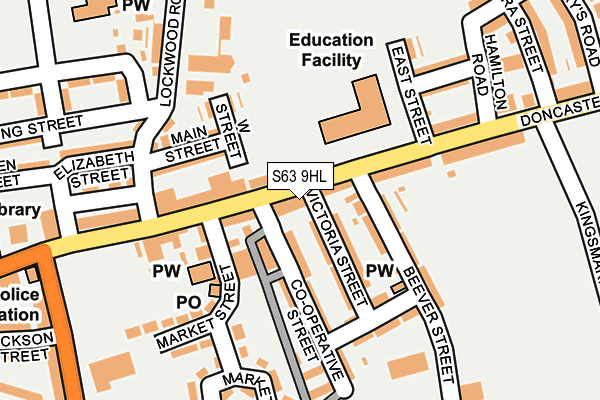 S63 9HL map - OS OpenMap – Local (Ordnance Survey)