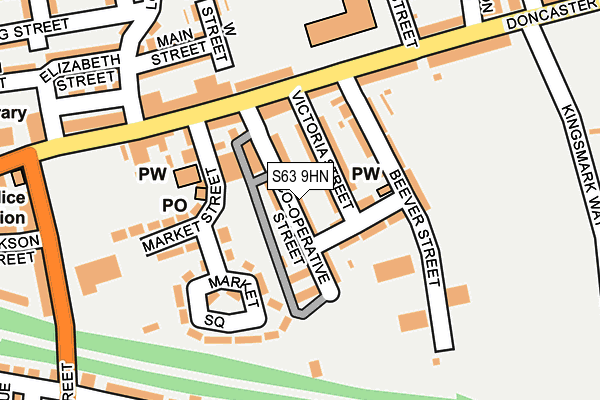 S63 9HN map - OS OpenMap – Local (Ordnance Survey)