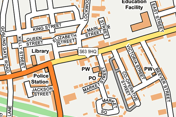 S63 9HQ map - OS OpenMap – Local (Ordnance Survey)