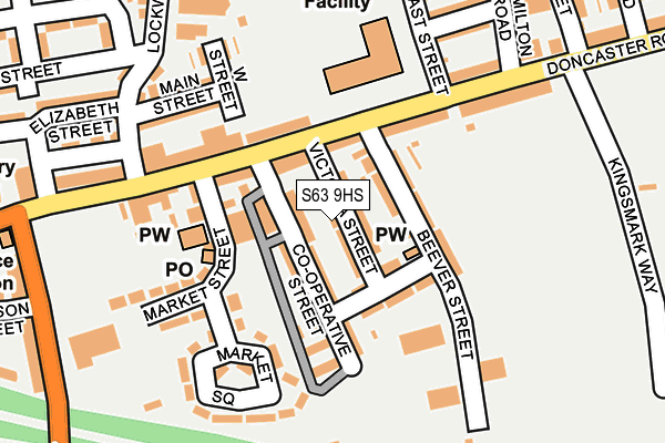 S63 9HS map - OS OpenMap – Local (Ordnance Survey)