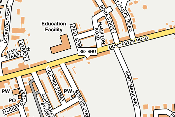 S63 9HU map - OS OpenMap – Local (Ordnance Survey)