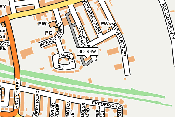 S63 9HW map - OS OpenMap – Local (Ordnance Survey)