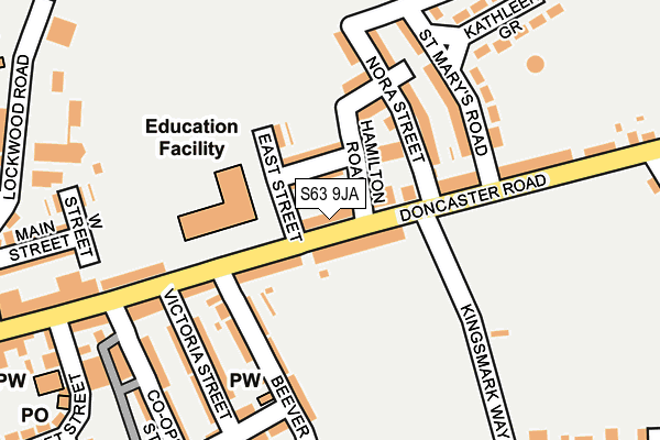 S63 9JA map - OS OpenMap – Local (Ordnance Survey)
