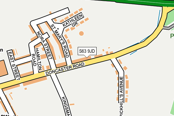 S63 9JD map - OS OpenMap – Local (Ordnance Survey)