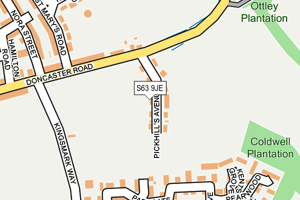 S63 9JE map - OS OpenMap – Local (Ordnance Survey)