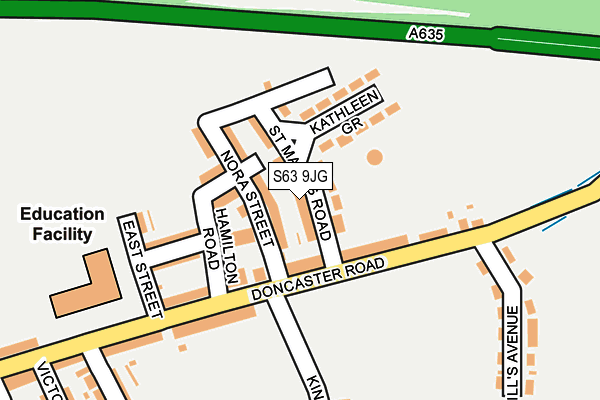 S63 9JG map - OS OpenMap – Local (Ordnance Survey)