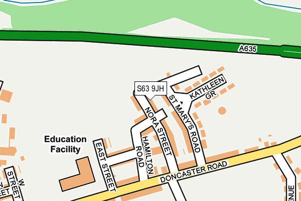 S63 9JH map - OS OpenMap – Local (Ordnance Survey)