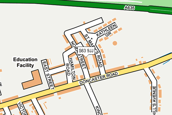 S63 9JJ map - OS OpenMap – Local (Ordnance Survey)