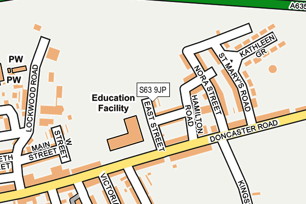 S63 9JP map - OS OpenMap – Local (Ordnance Survey)