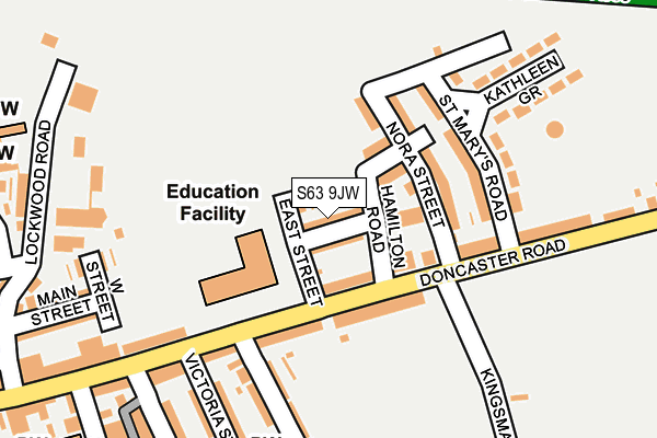 S63 9JW map - OS OpenMap – Local (Ordnance Survey)