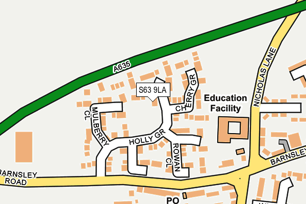 S63 9LA map - OS OpenMap – Local (Ordnance Survey)