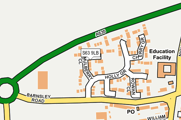 S63 9LB map - OS OpenMap – Local (Ordnance Survey)