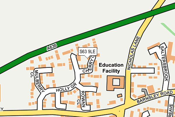 S63 9LE map - OS OpenMap – Local (Ordnance Survey)