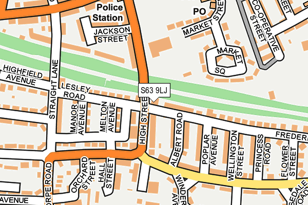 S63 9LJ map - OS OpenMap – Local (Ordnance Survey)