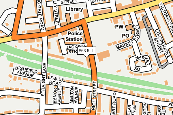 S63 9LL map - OS OpenMap – Local (Ordnance Survey)