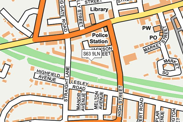 S63 9LN map - OS OpenMap – Local (Ordnance Survey)