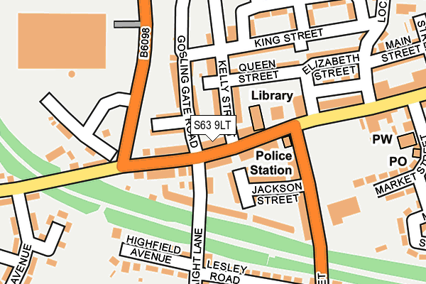 S63 9LT map - OS OpenMap – Local (Ordnance Survey)