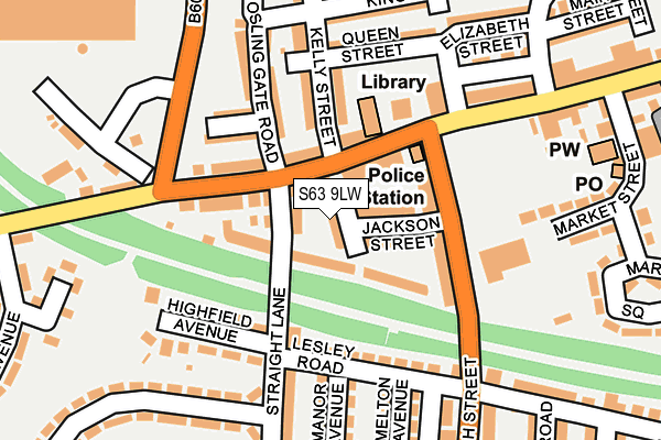 S63 9LW map - OS OpenMap – Local (Ordnance Survey)