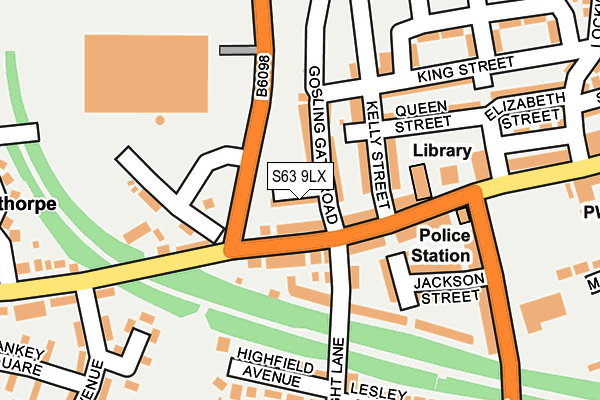 S63 9LX map - OS OpenMap – Local (Ordnance Survey)