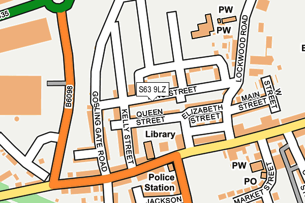 S63 9LZ map - OS OpenMap – Local (Ordnance Survey)