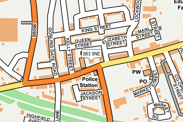 S63 9NE map - OS OpenMap – Local (Ordnance Survey)