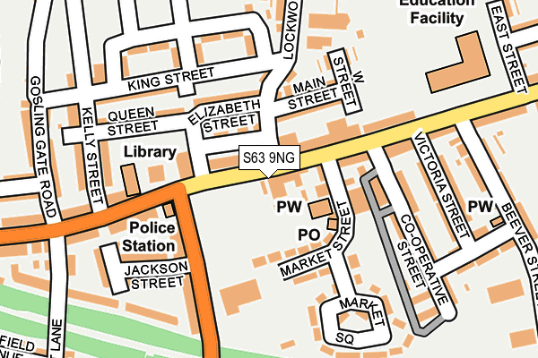 S63 9NG map - OS OpenMap – Local (Ordnance Survey)